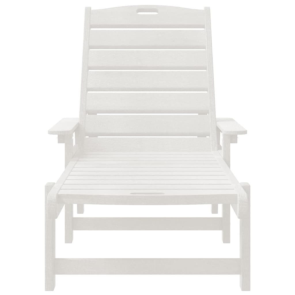 Sun Lounger 2 pcs White 195.5 x 53 x 98.5 cm Polyethylene