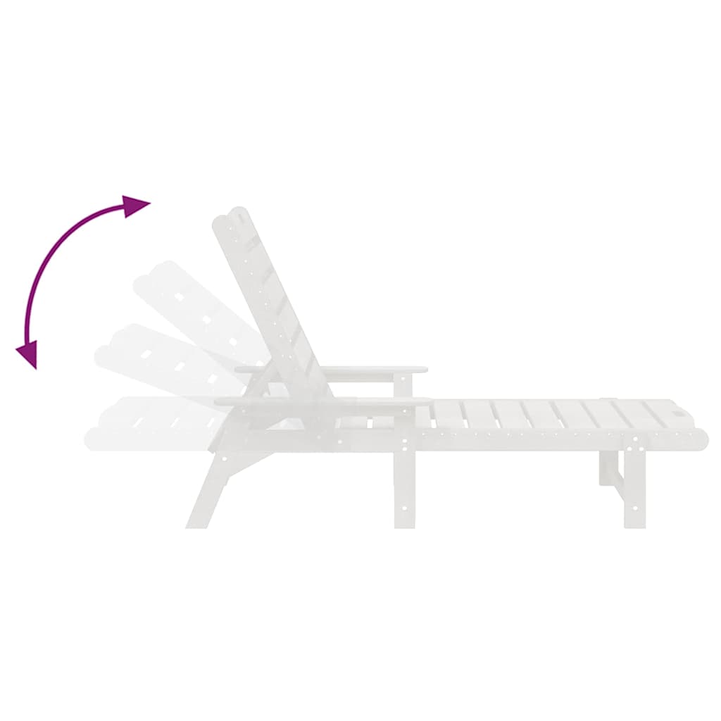 Sun Lounger 2 pcs White 195.5 x 53 x 98.5 cm Polyethylene