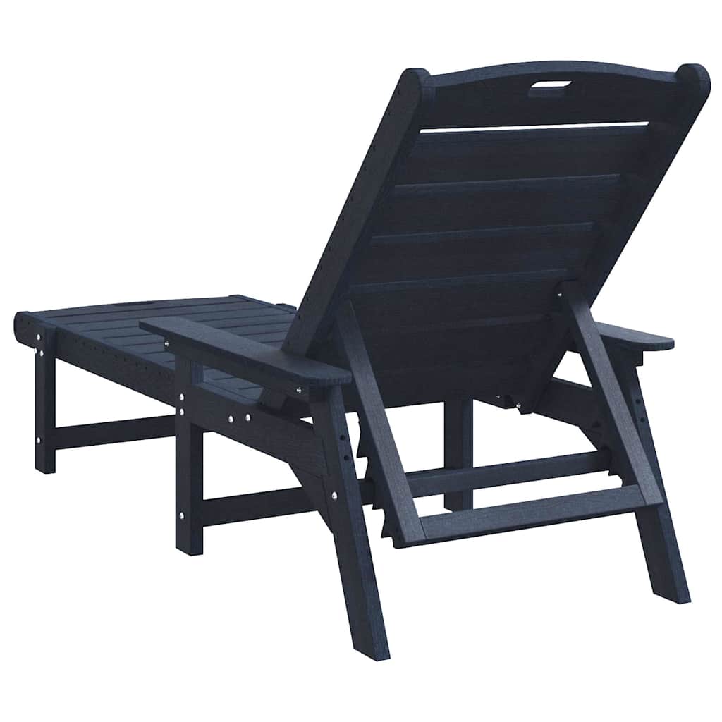 Sun Lounger 2 pcs Navy 195.5 x 53 x 98.5 cm Polyethylene