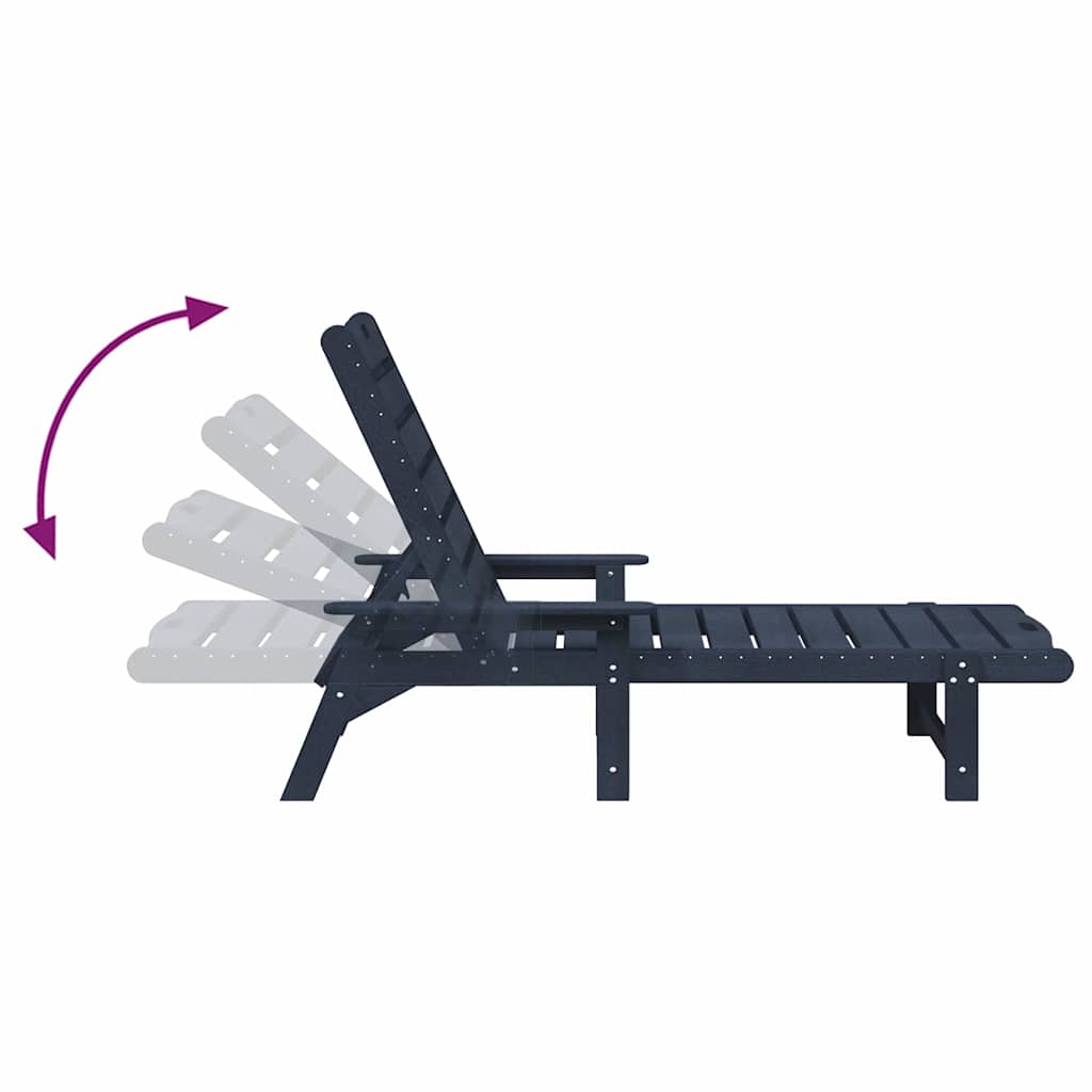 Sun Lounger 2 pcs Navy 195.5 x 53 x 98.5 cm Polyethylene