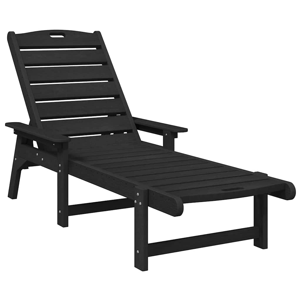 Sun Lounger 2 pcs Black 195.5 x 53 x 98.5 cm Polyethylene