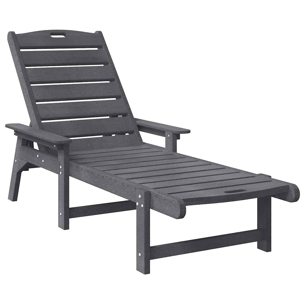 Sun Lounger 2 pcs Light Grey 195.5 x 53 x 98.5 cm Polyethylene