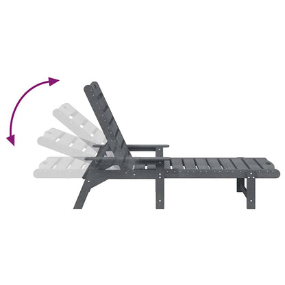 Sun Lounger 2 pcs Light Grey 195.5 x 53 x 98.5 cm Polyethylene