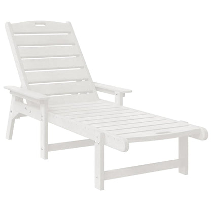 Sun Lounger Reclining 3 pcs White Polyethylene