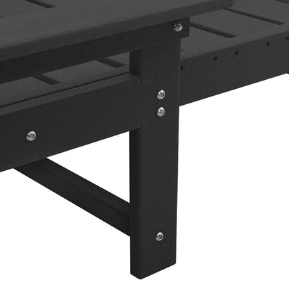 Sun Lounger Reclining 3 pcs Black Polyethylene