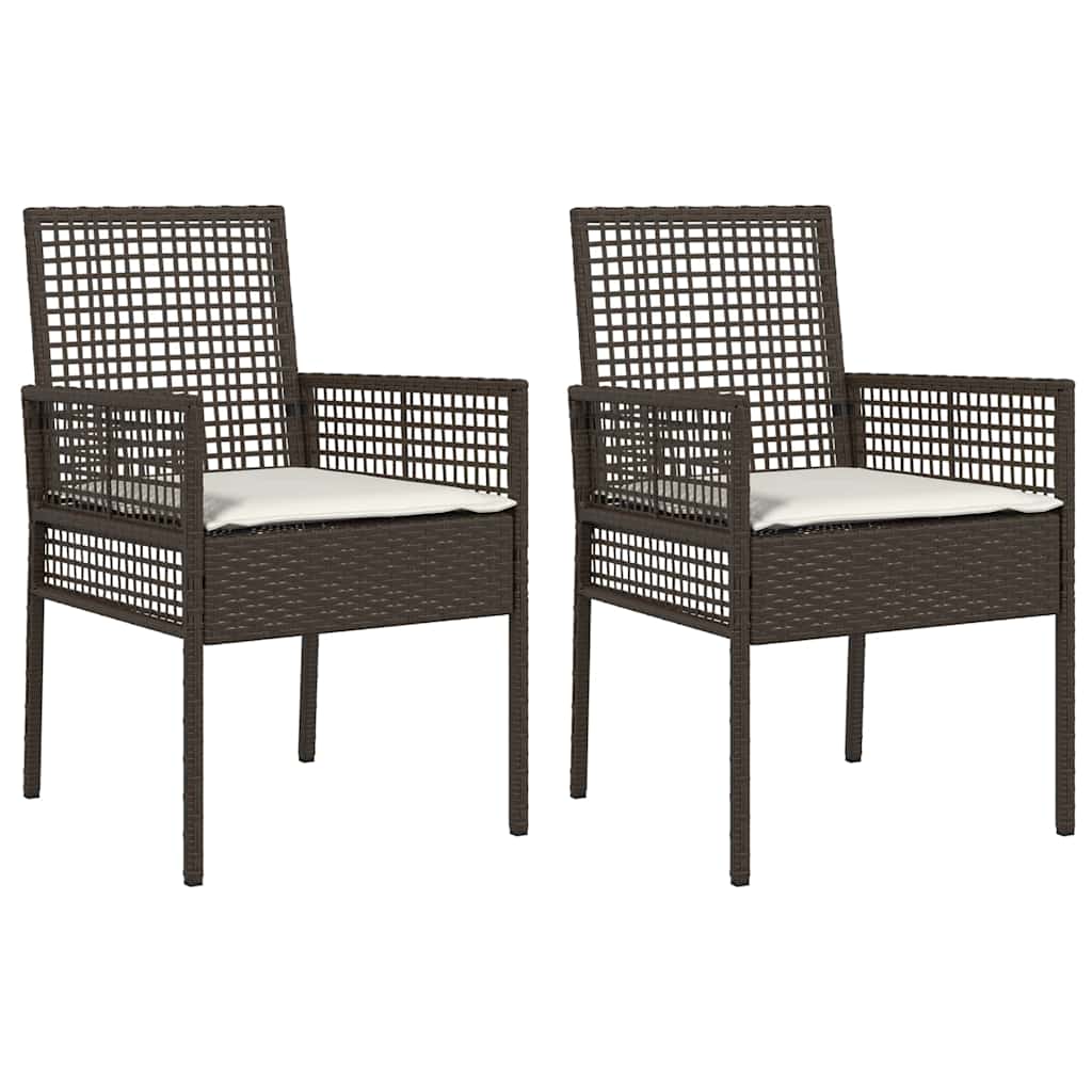 Garden Chair 2 pcs Brown 55 x 53 x 85 cm Poly Rattan