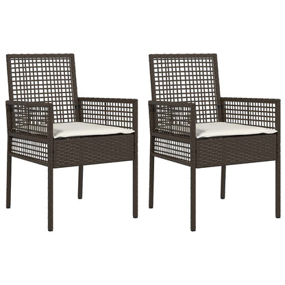 Garden Chair 2 pcs Brown 55 x 53 x 85 cm Poly Rattan