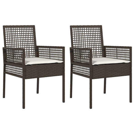 Garden Chair 2 pcs Brown 55 x 53 x 85 cm Poly Rattan