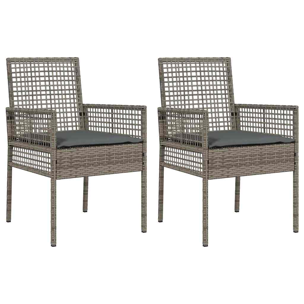 Garden Chair 2 pcs Grey 55 x 53 x 85 cm Poly Rattan