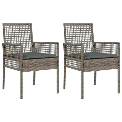 Garden Chair 2 pcs Grey 55 x 53 x 85 cm Poly Rattan