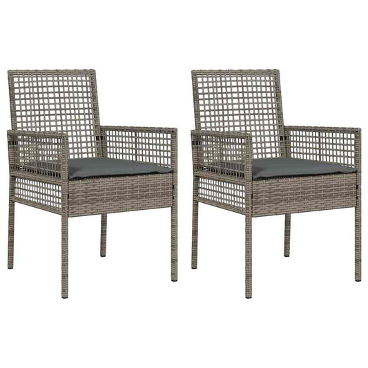 Garden Chair 2 pcs Grey 55 x 53 x 85 cm Poly Rattan