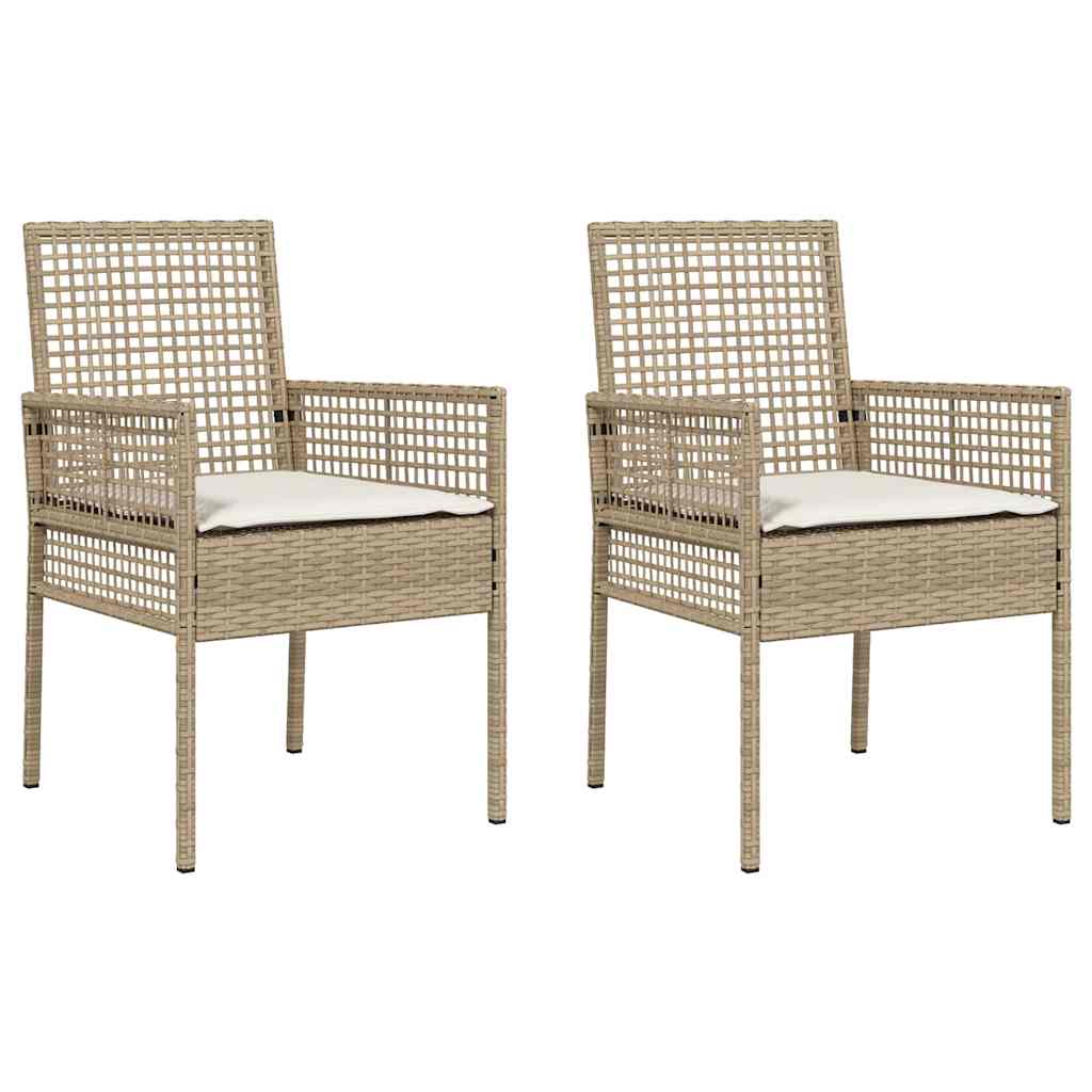 Garden Chair 2 pcs Beige 55 x 53 x 85 cm Poly Rattan