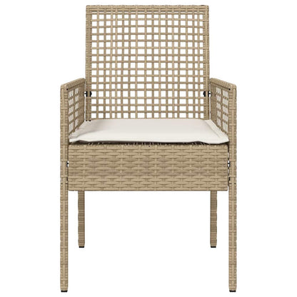 Garden Chair 2 pcs Beige 55 x 53 x 85 cm Poly Rattan