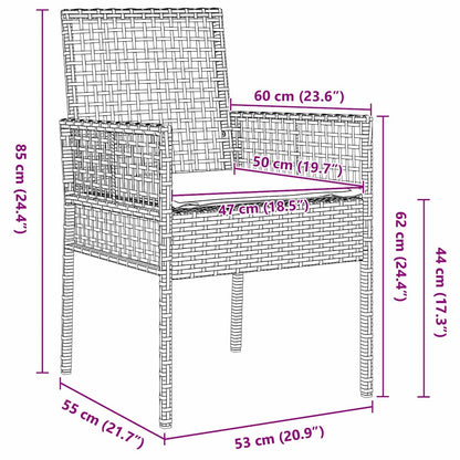 Garden Chair 2 pcs Beige 55 x 53 x 85 cm Poly Rattan