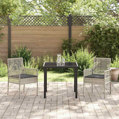 Garden Chair 2 pcs Light Grey 55 x 53 x 85 cm Poly Rattan