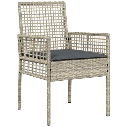 Garden Chair 2 pcs Light Grey 55 x 53 x 85 cm Poly Rattan