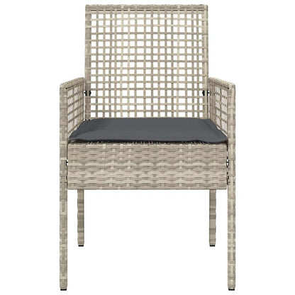 Garden Chair 2 pcs Light Grey 55 x 53 x 85 cm Poly Rattan