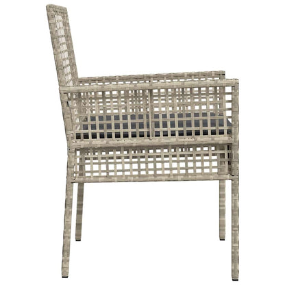 Garden Chair 2 pcs Light Grey 55 x 53 x 85 cm Poly Rattan