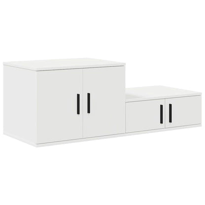Storage Cabinet 2 pcs White 127 x 41 x 40 cm Engineered Wood