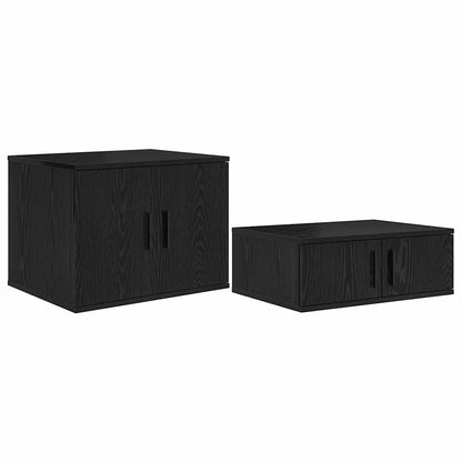 Storage Cabinet 2 pcs Black Oak 127 x 41 x 40 cm