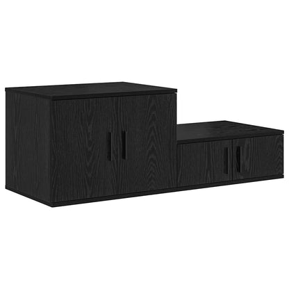 Storage Cabinet 2 pcs Black Oak 127 x 41 x 40 cm