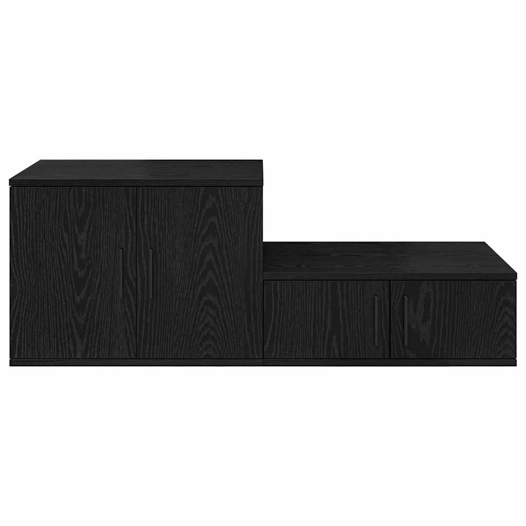 Storage Cabinet 2 pcs Black Oak 127 x 41 x 40 cm