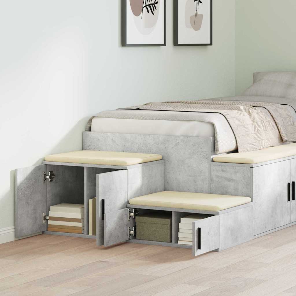 Storage Cabinet 2 pcs Concrete Grey 127 x 41 x 40 cm