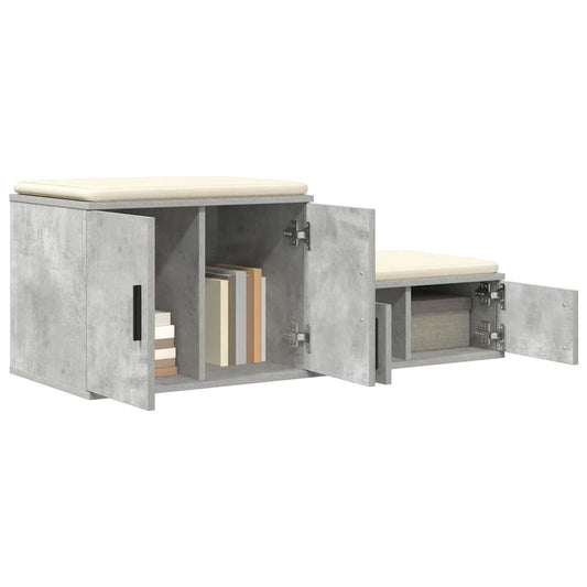 Storage Cabinet 2 pcs Concrete Grey 127 x 41 x 40 cm