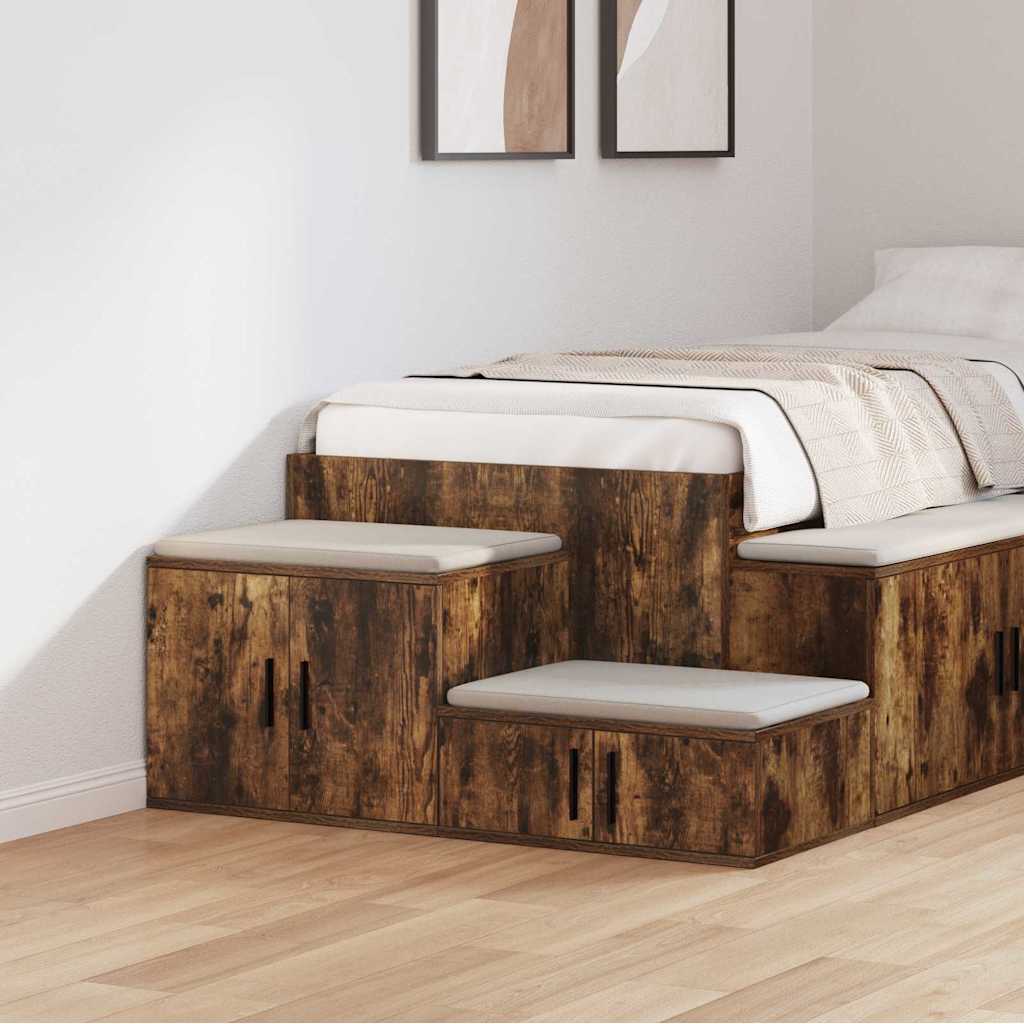 Storage Cabinet 2 pcs Smoked Oak 127 x 41 x 40 cm