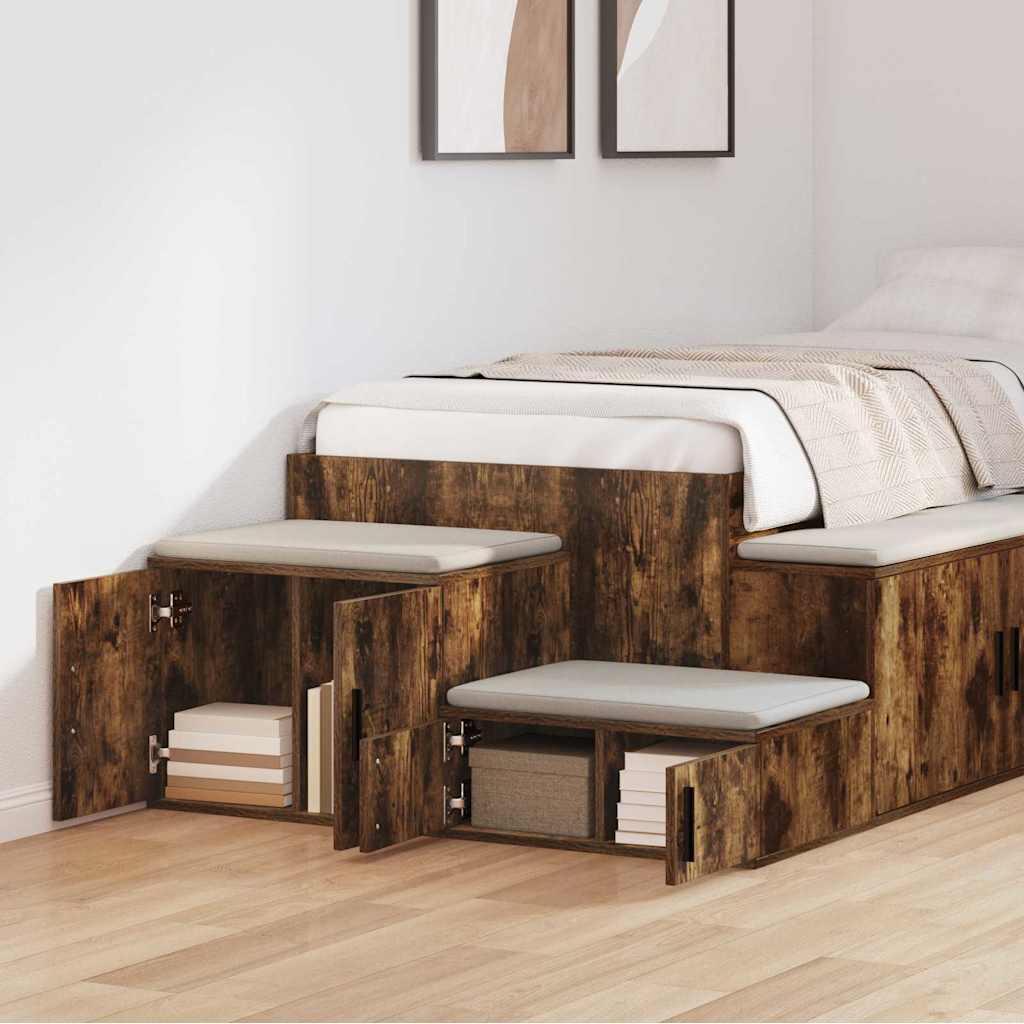 Storage Cabinet 2 pcs Smoked Oak 127 x 41 x 40 cm