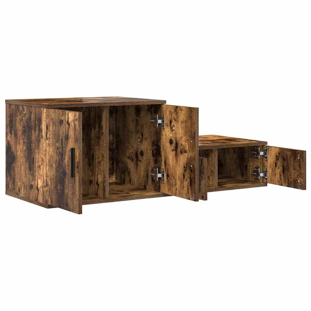 Storage Cabinet 2 pcs Smoked Oak 127 x 41 x 40 cm