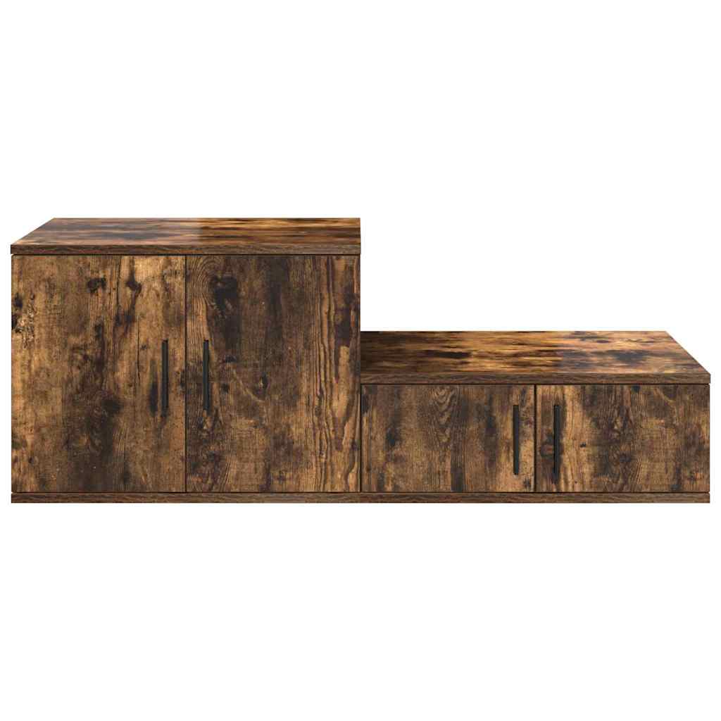 Storage Cabinet 2 pcs Smoked Oak 127 x 41 x 40 cm