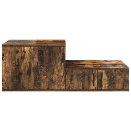 Storage Cabinet 2 pcs Smoked Oak 127 x 41 x 40 cm