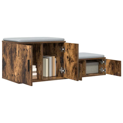 Storage Cabinet 2 pcs Smoked Oak 127 x 41 x 40 cm