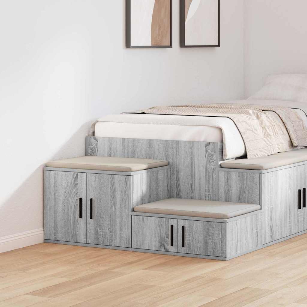 Storage Cabinet 2 pcs Grey Sonoma 127 x 41 x 40 cm