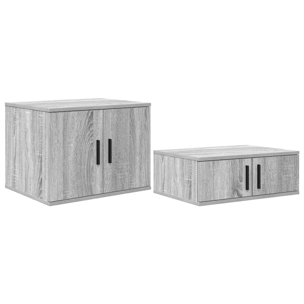 Storage Cabinet 2 pcs Grey Sonoma 127 x 41 x 40 cm