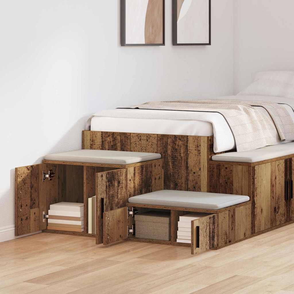 Storage Cabinet 2 pcs Old Wood 127 x 41 x 40 cm Engineered Wood
