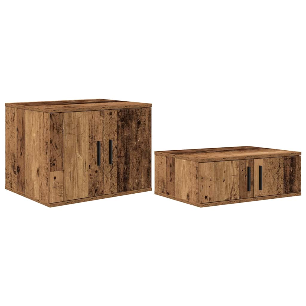 Storage Cabinet 2 pcs Old Wood 127 x 41 x 40 cm Engineered Wood