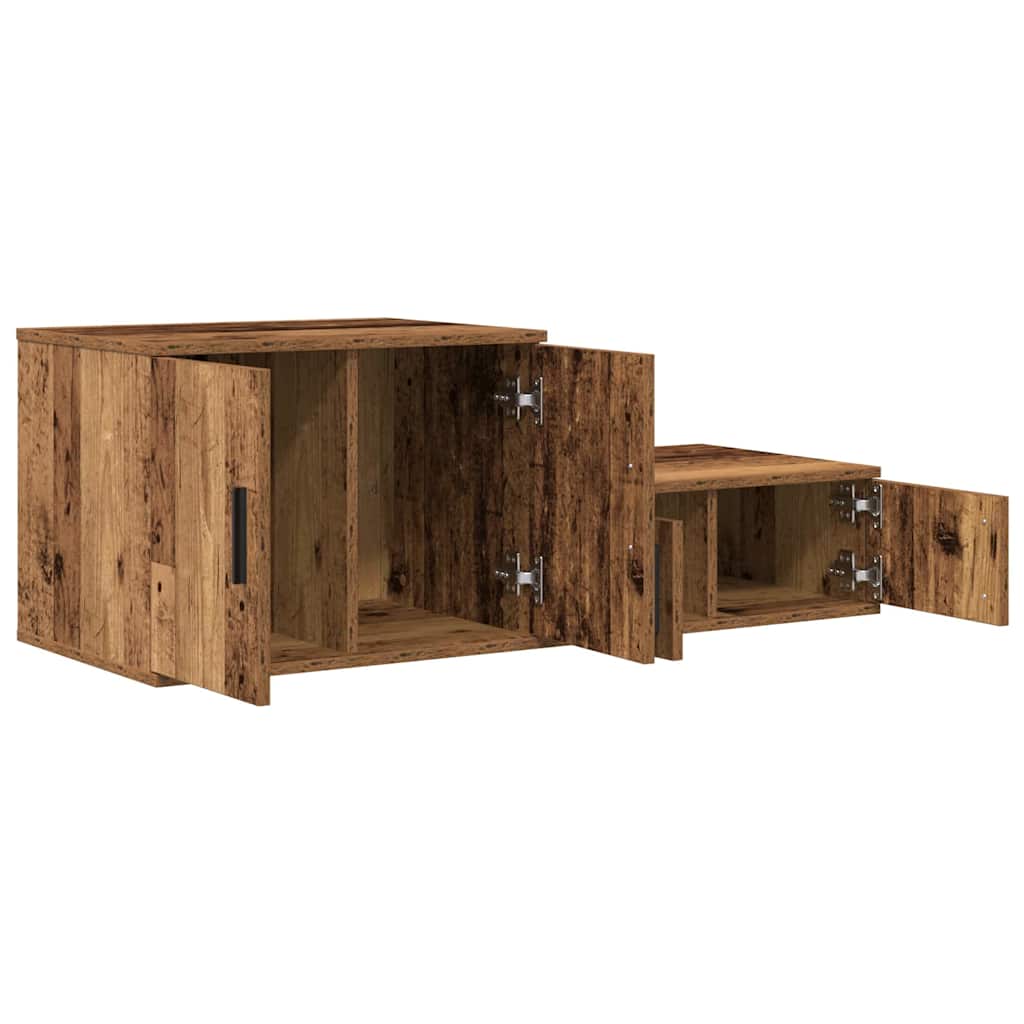 Storage Cabinet 2 pcs Old Wood 127 x 41 x 40 cm Engineered Wood