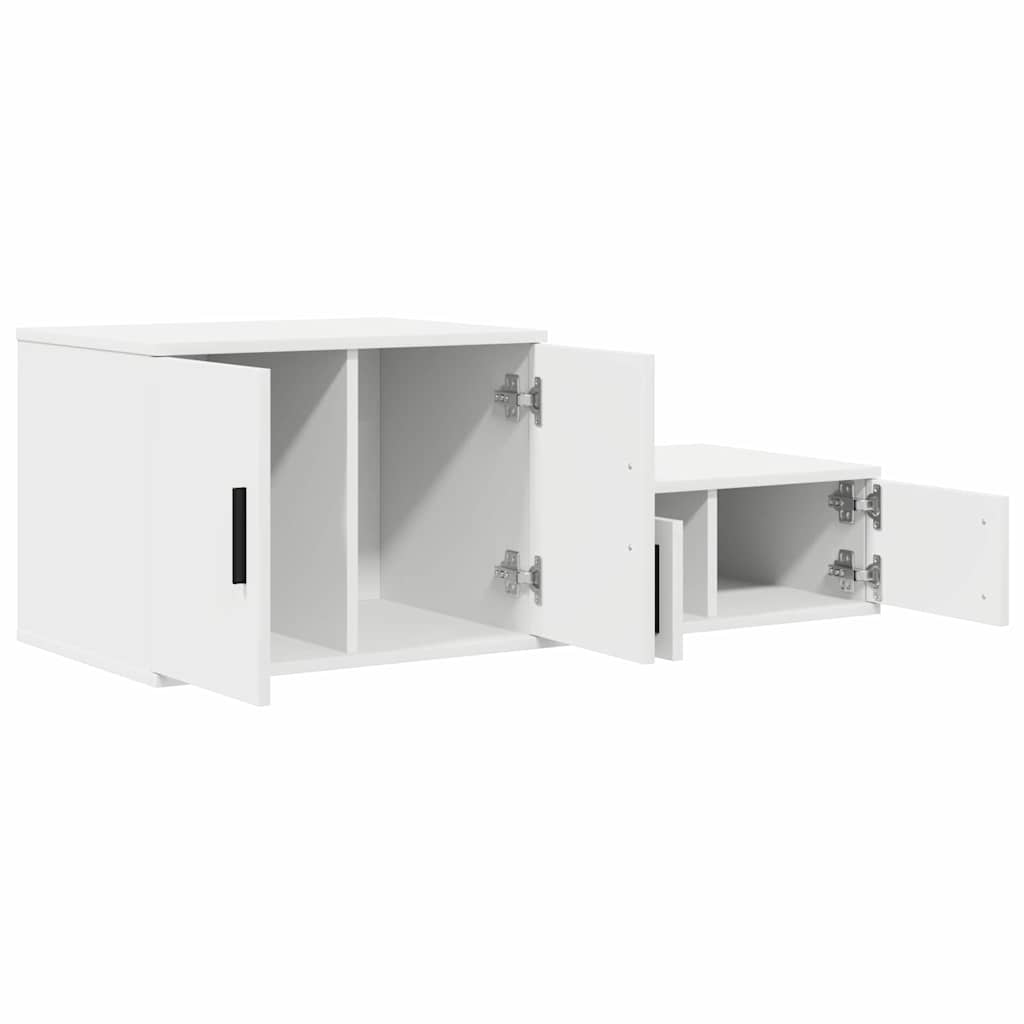 Storage Cabinet 2 pcs White 118 x 41 x 40 cm Engineered Wood