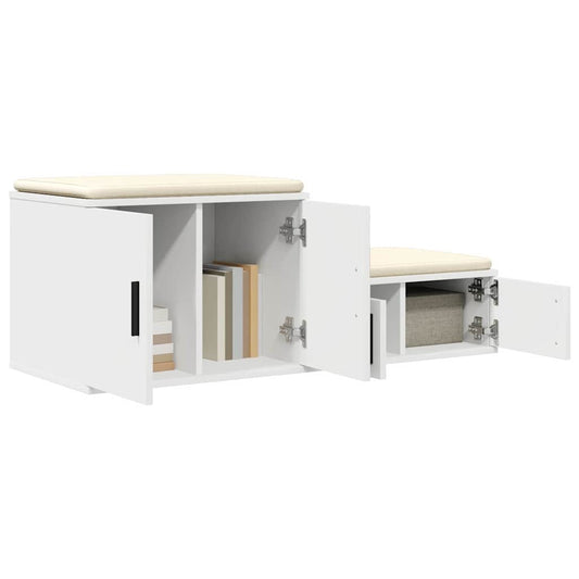Storage Cabinet 2 pcs White 118 x 41 x 40 cm Engineered Wood