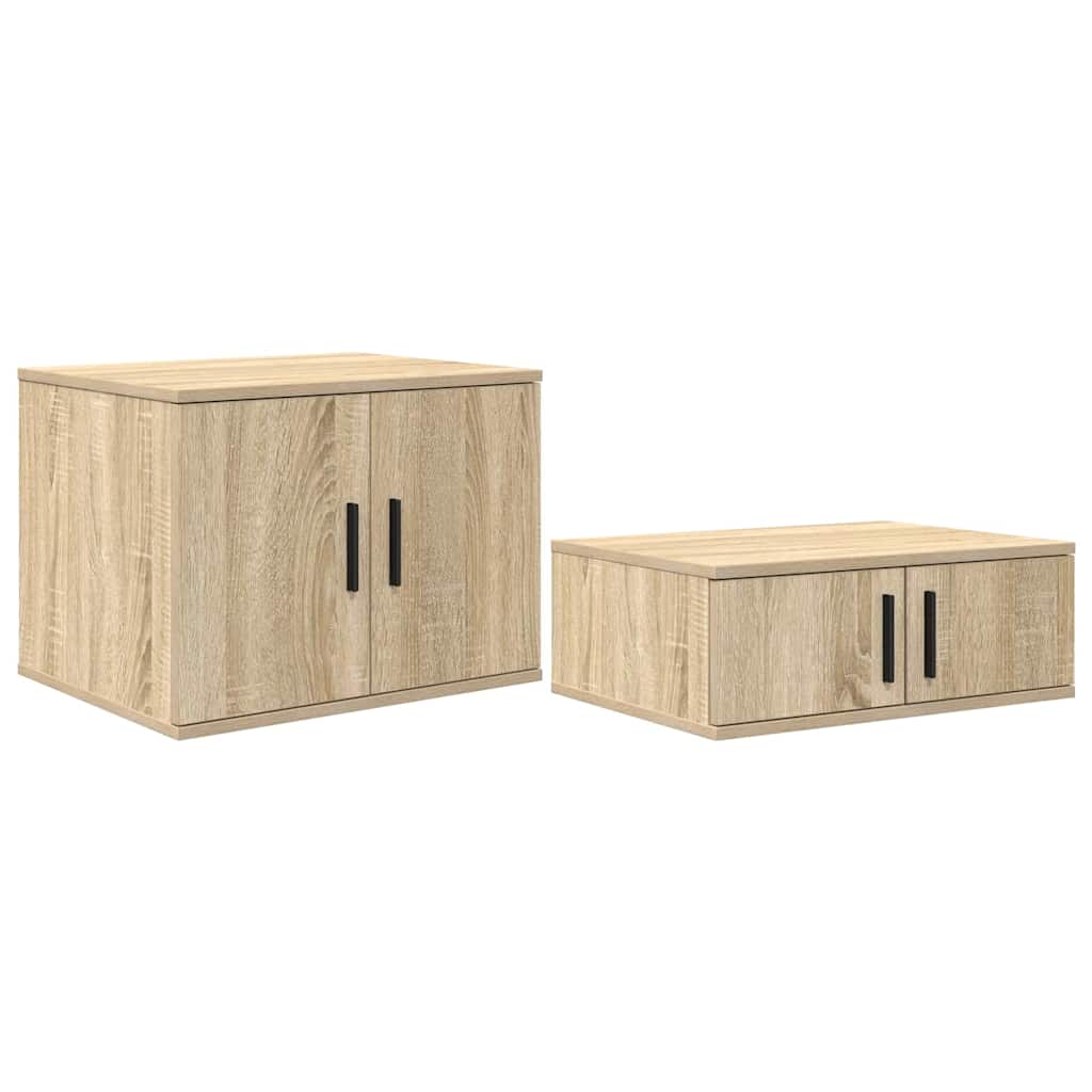 Storage Cabinet 2 pcs Sonoma Oak 118 x 41 x 40 cm