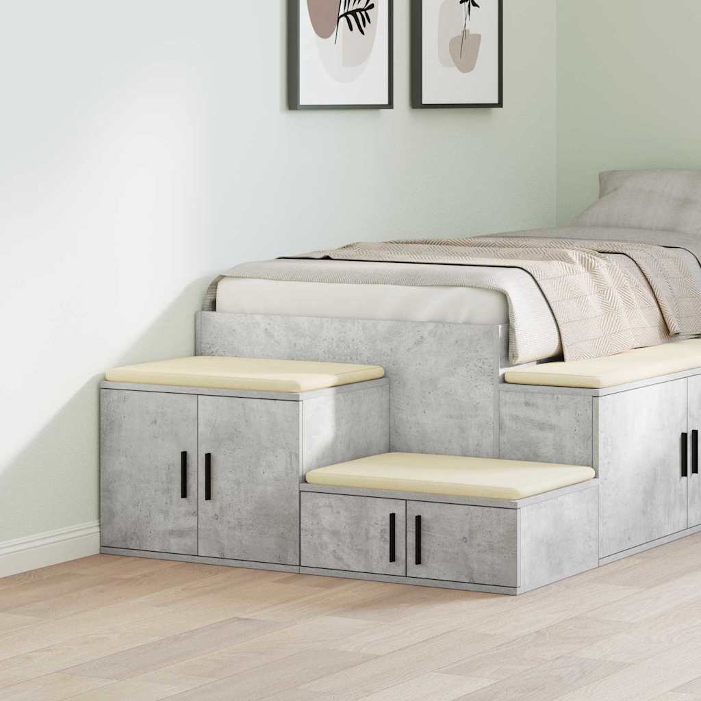 Storage Cabinet 2 pcs Concrete Grey 118 x 41 x 40 cm