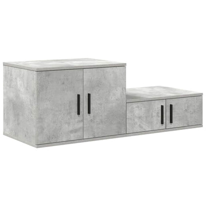 Storage Cabinet 2 pcs Concrete Grey 118 x 41 x 40 cm