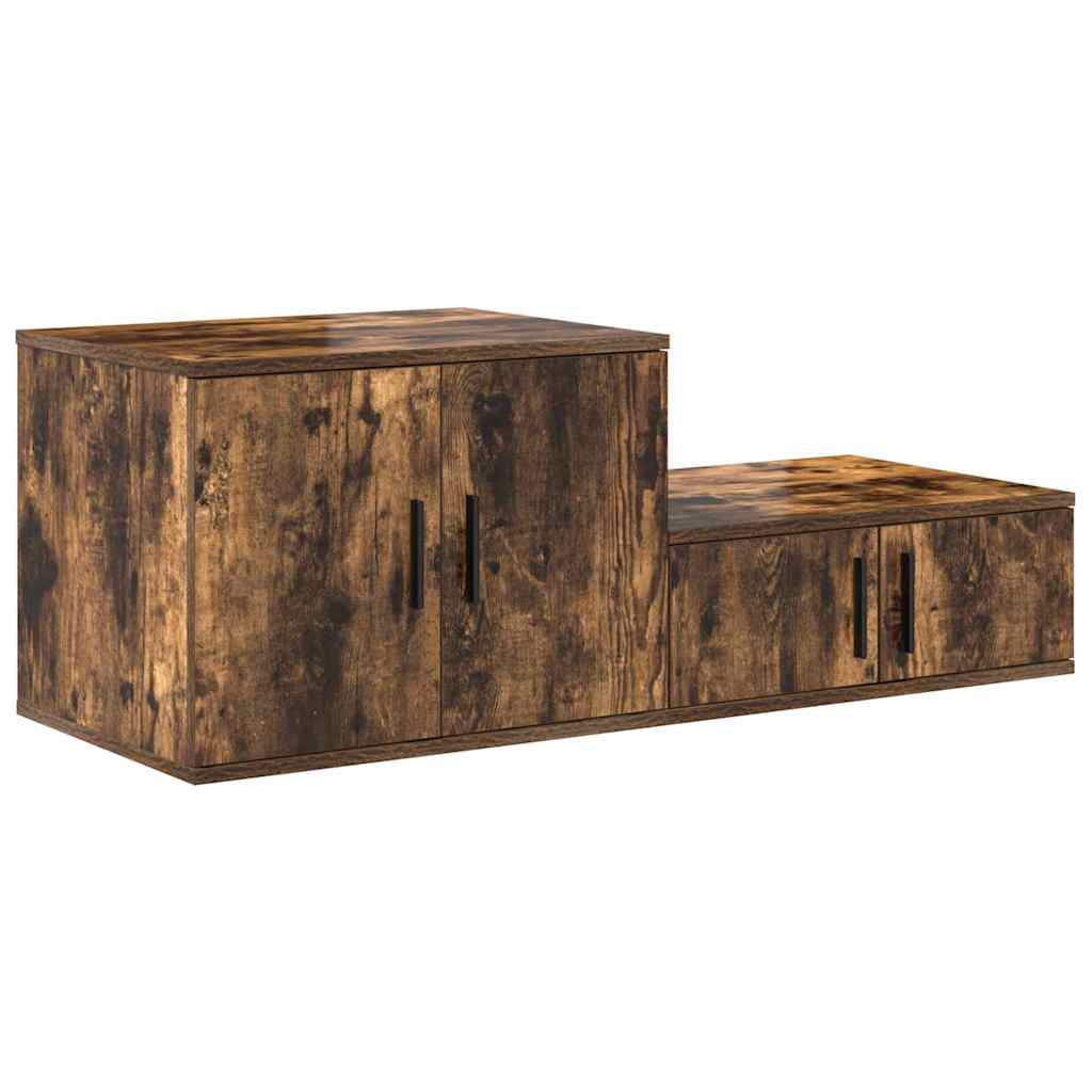 Storage Cabinet 2 pcs Smoked Oak 118 x 41 x 40 cm