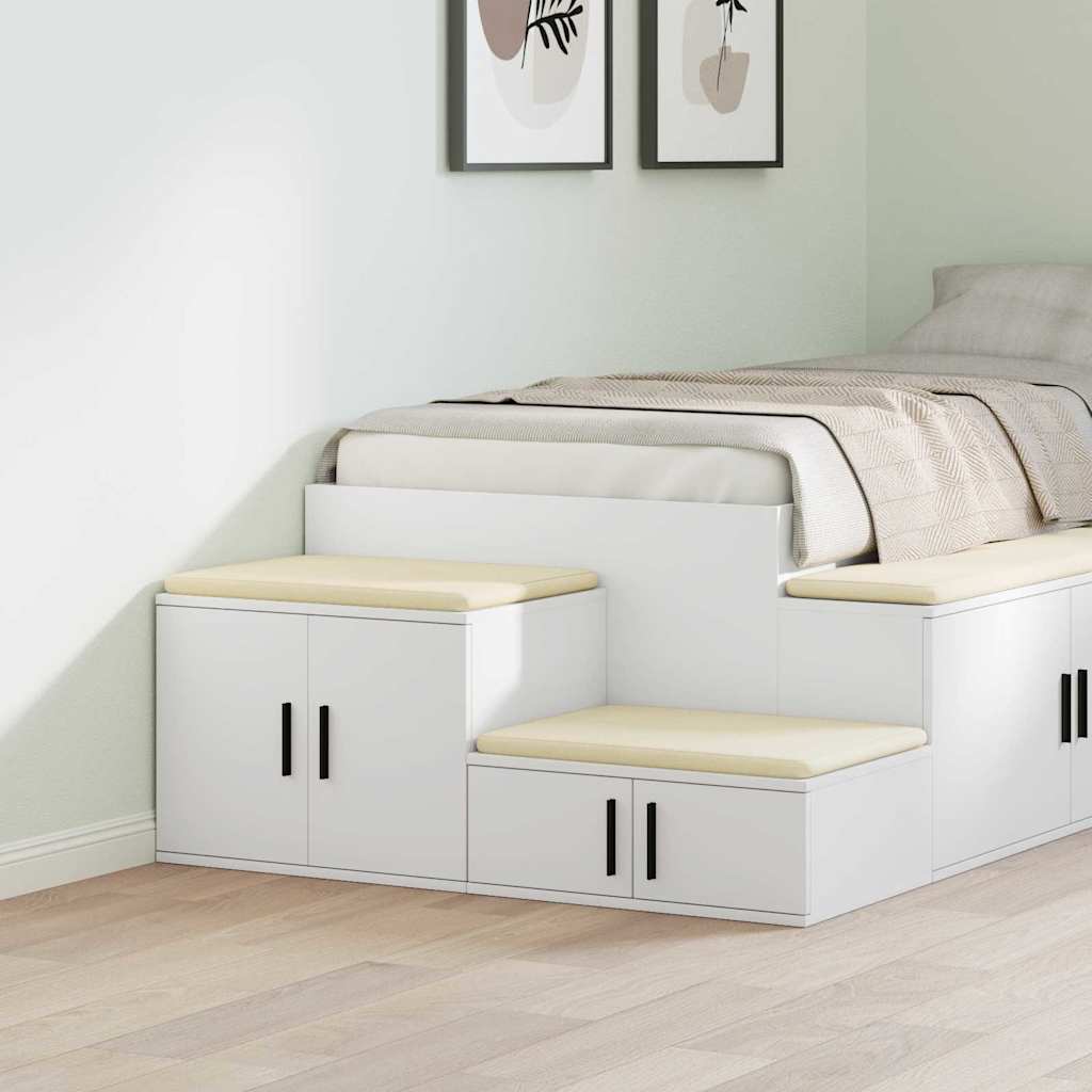 Storage Cabinet 2 pcs White 108 x 41 x 40 cm Engineered Wood