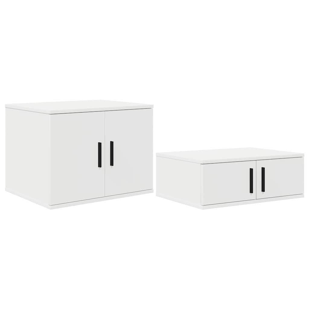 Storage Cabinet 2 pcs White 108 x 41 x 40 cm Engineered Wood