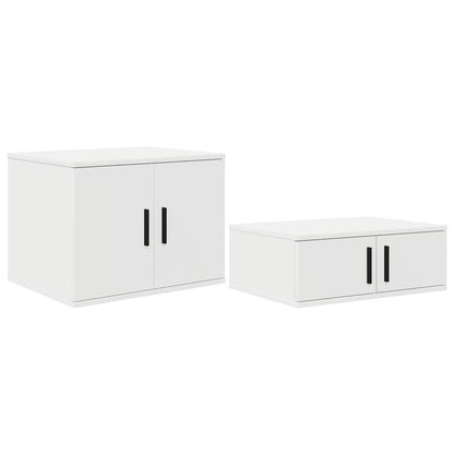 Storage Cabinet 2 pcs White 108 x 41 x 40 cm Engineered Wood