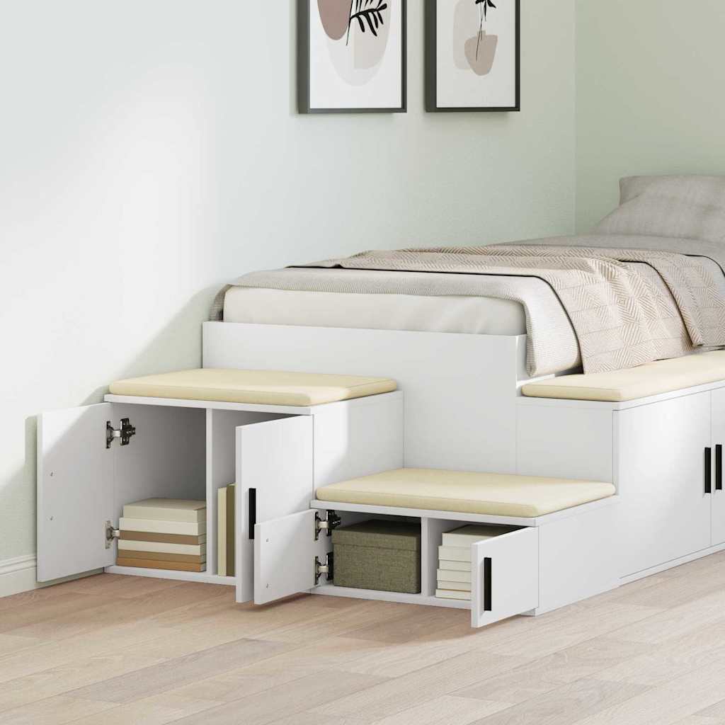 Storage Cabinet 2 pcs White 103 x 41 x 40 cm Engineered Wood