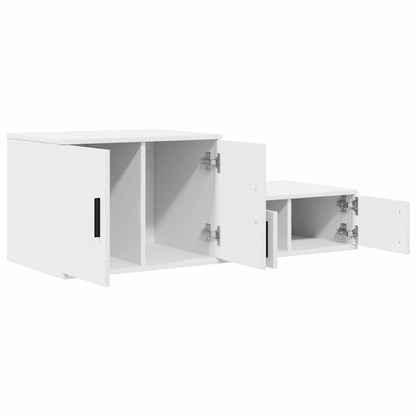 Storage Cabinet 2 pcs White 103 x 41 x 40 cm Engineered Wood